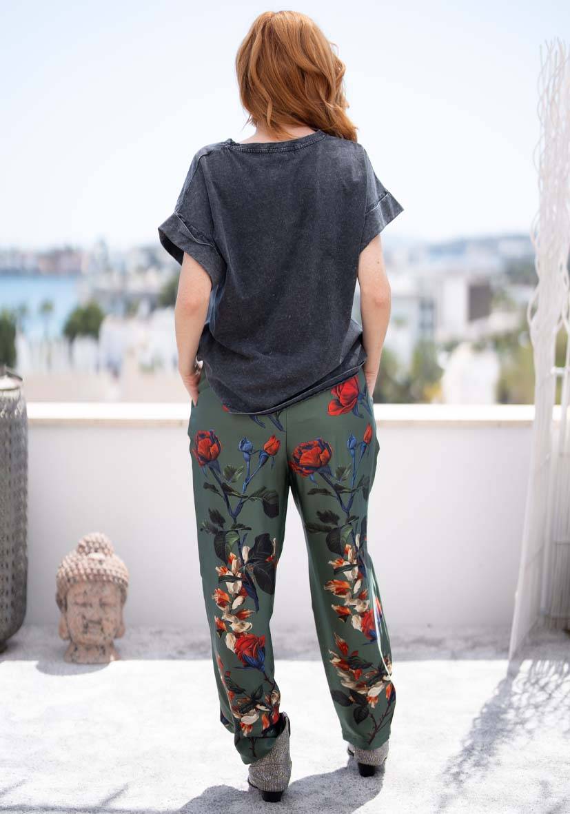 Miss Goodlife Pants Roses – green Tägliche Deals