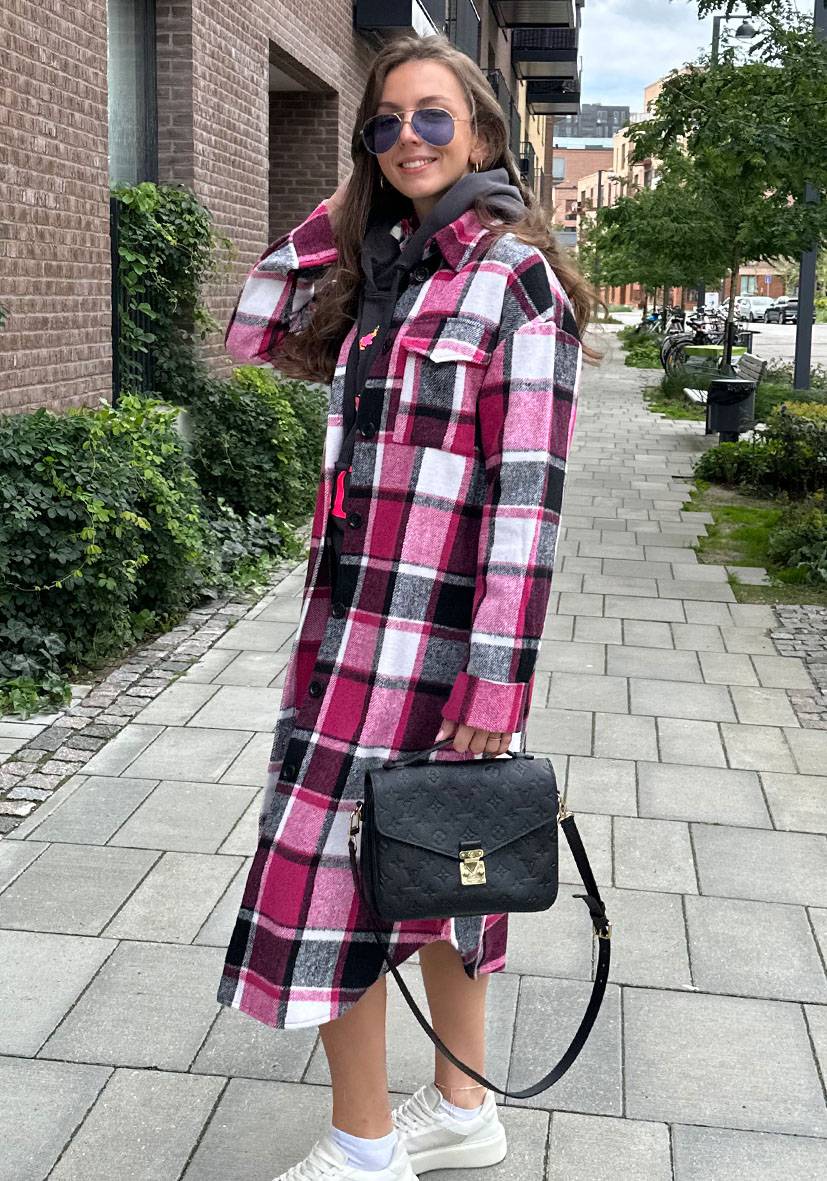 Miss Goodlife Patch-Mantel mit Taschen – pink 50% Rabatt mit kostenlosem Versand