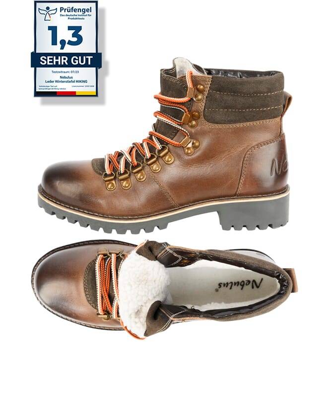 Nebulus Leder Winterstiefel HIKING Damen mit Merinowolle Speichern exportieren