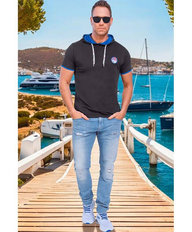 Nebulus T-Shirt Hoody TRACK Herren Sonderangebot