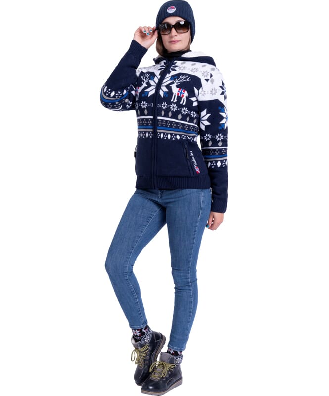 Nebulus Norweger Jacke Hoody mit Teddyfell NORON Damen Exklusive Angebote