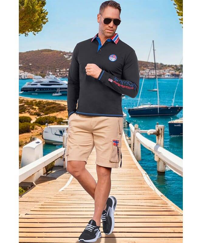 Nebulus Langarm Polo SECOND Herren Neueste Mode