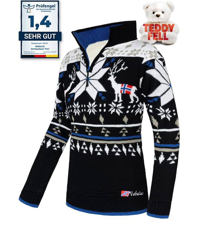 Nebulus Norweger Strickpulli mit Teddyfell FRIA Damen Große Rabatte