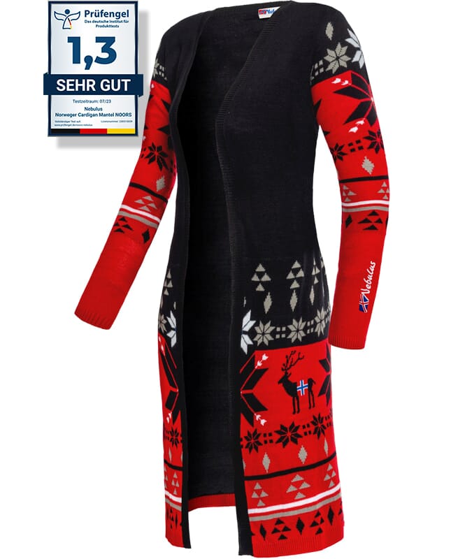 Nebulus Norweger Cardigan Strickjacke Mantel NOORS Damen Saisonale Angebote