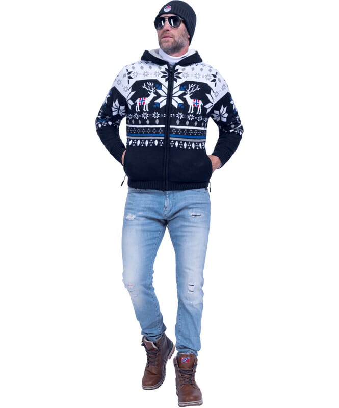Nebulus Norweger Jacke Hoody mit Teddyfell NORON Herren Sonderangebot der Fabrik