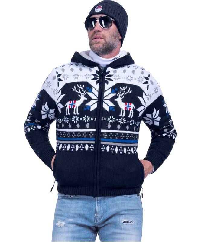 Nebulus Norweger Jacke Hoody mit Teddyfell NORON Herren Sonderangebot der Fabrik