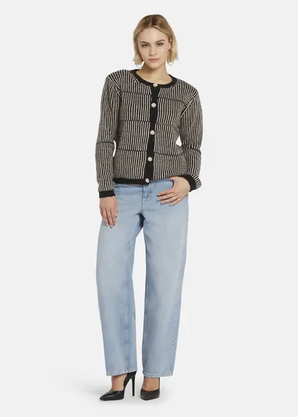 Nicowa Striped Cardigan SINOWA in BLACKarticle number NC8A22102019E-002 Lagerräumung