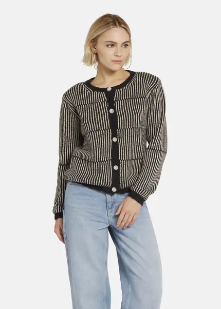 Nicowa Striped Cardigan SINOWA in BLACKarticle number NC8A22102019E-002 Lagerräumung