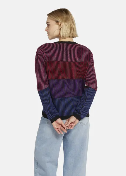 Nicowa Striped Cardigan SINOWA in BLACK MULTICOLORarticle number NC8A22101019E-002 Heißer Verkauf