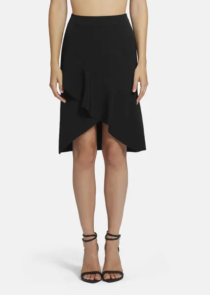 Nicowa Twill Ruffle Skirt - LOWIANA in BLACKarticle number NC9A24004019E-002 Online Outlet