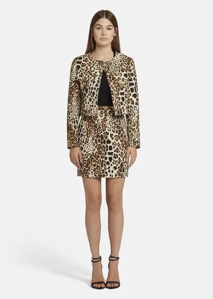 Nicowa Leo twill sheath skirt - TRECAWI in BLACK LEOarticle number NC9A22403017E-151 Saisonale Angebote