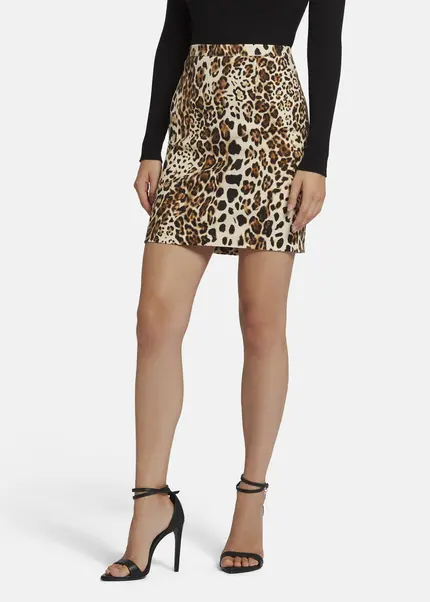 Nicowa Leo twill sheath skirt - TRECAWI in BLACK LEOarticle number NC9A22403017E-151 Saisonale Angebote