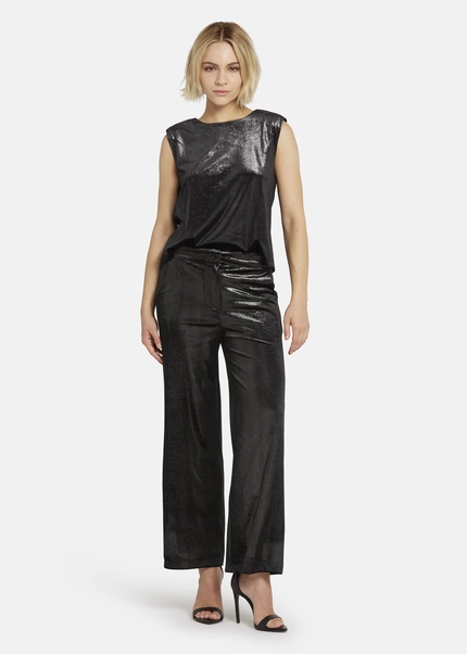 Nicowa Loose trousers made of lamé velvet RIMBIO in BLACK LAMÉarticle number NC8A22508019E-002 Super Sparpreis