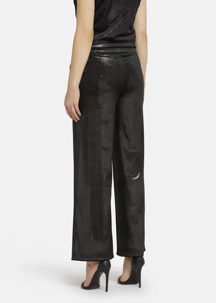 Nicowa Loose trousers made of lamé velvet RIMBIO in BLACK LAMÉarticle number NC8A22508019E-002 Super Sparpreis