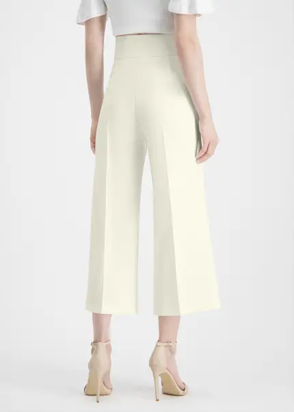 Nicowa Twill culottes with creases – CORADUE in WHITEarticle number NC7A12018011E-004 Wochenangebot