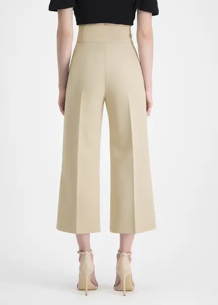 Nicowa Twill culottes with creases – CORADUE in BEIGEarticle number NC7A12016011E-138 Kostenlose Rückgabe