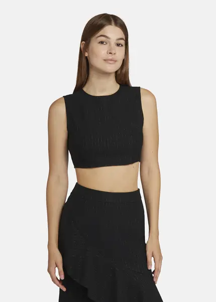 Nicowa Cropped Pinstripe Twill Top - LOWICA in BLACK PINSTRIPEarticle number NC9A24007019E-002 Zeitbegrenzte Promotion