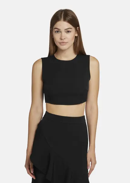 Nicowa Cropped Twill Top - LOWICA in BLACKarticle number NC9A24006019E-002 Bis zu 50% Rabatt