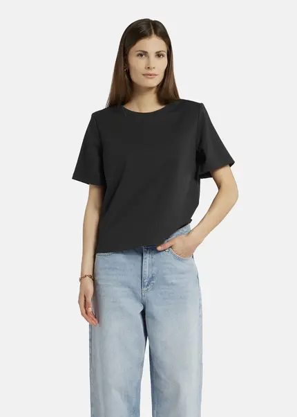 Nicowa T-shirt with shoulder pads -DILAWIA in BLACKarticle number NC9A12403019E-002 Discount Store für neue Produkte