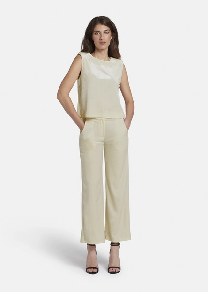 Nicowa Lamé velvet top with shoulder pads VELLIO in OFFWHITE LAMÉarticle number NC8A22507021E-072 Nur noch ein Tag übrig