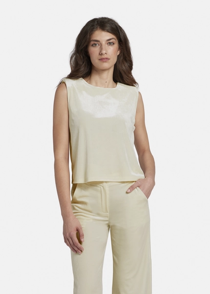 Nicowa Lamé velvet top with shoulder pads VELLIO in OFFWHITE LAMÉarticle number NC8A22507021E-072 Nur noch ein Tag übrig