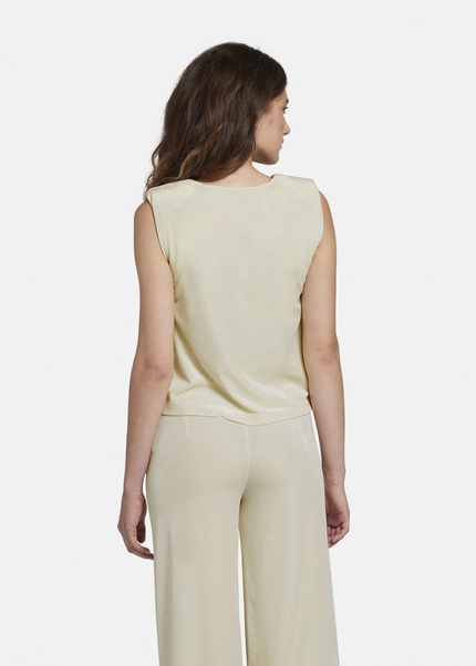 Nicowa Lamé velvet top with shoulder pads VELLIO in OFFWHITE LAMÉarticle number NC8A22507021E-072 Nur noch ein Tag übrig