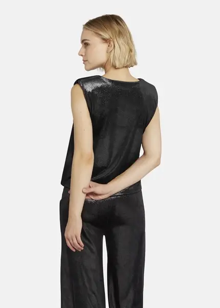 Nicowa Lamé velvet top with shoulder pads VELLIO in BLACK LAMÉarticle number NC8A22507019E-002 Super Rabatt