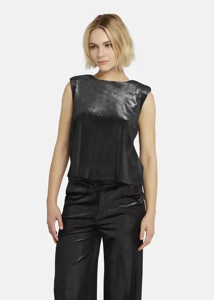 Nicowa Lamé velvet top with shoulder pads VELLIO in BLACK LAMÉarticle number NC8A22507019E-002 Super Rabatt
