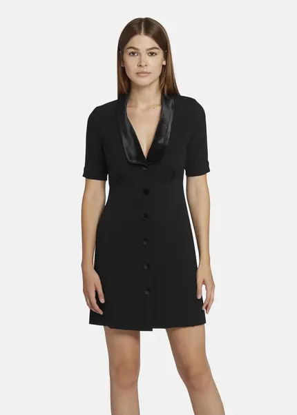 Nicowa Mini dress with lapel collar - AWINALA in BLACKarticle number NC9A22903019E-002 Clearance-Verkauf