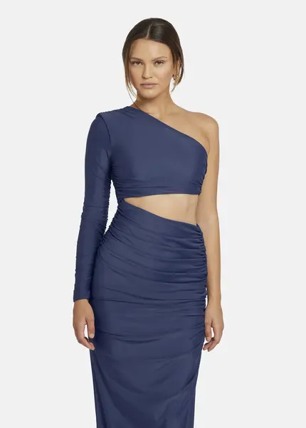 Nicowa Draped One Shoulder Evening Dress - AMOWI in MIDNIGHT BLUEarticle number NC9A24008035E-035 Im Verkauf