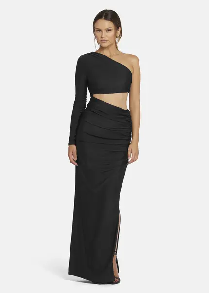 Nicowa Draped One Shoulder Evening Dress - AMOWI in BLACKarticle number NC9A24009019E-002 zollfrei