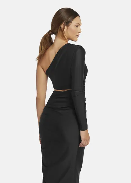 Nicowa Draped One Shoulder Evening Dress - AMOWI in BLACKarticle number NC9A24009019E-002 zollfrei