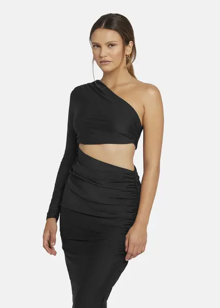 Nicowa Draped One Shoulder Evening Dress - AMOWI in BLACKarticle number NC9A24009019E-002 zollfrei