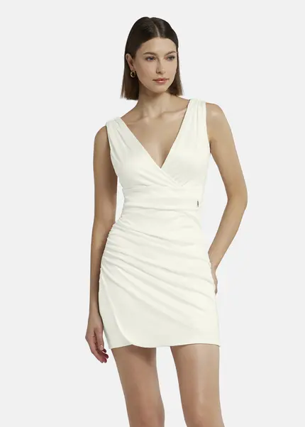 Nicowa Mini dress in glossy jersey - MICARO in Whitearticle number NC9A1400711E-004 Verkauf