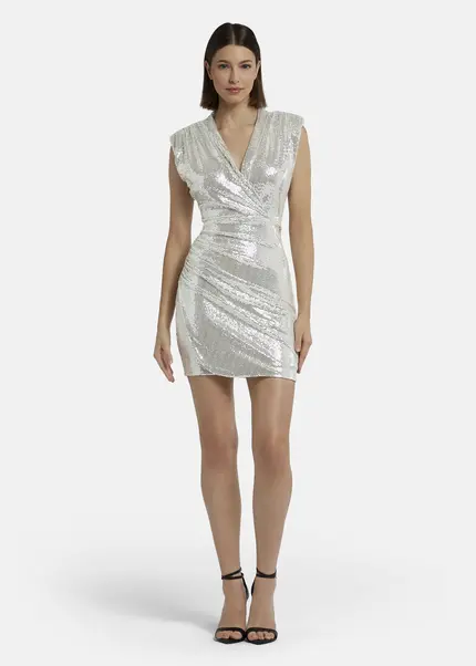 Nicowa Mini dress with shoulder pads - NOCIWA in Silverarticle number NC9A1400948E-088 Hotsell