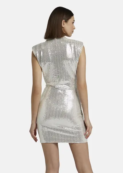 Nicowa Mini dress with shoulder pads - NOCIWA in Silverarticle number NC9A1400948E-088 Hotsell
