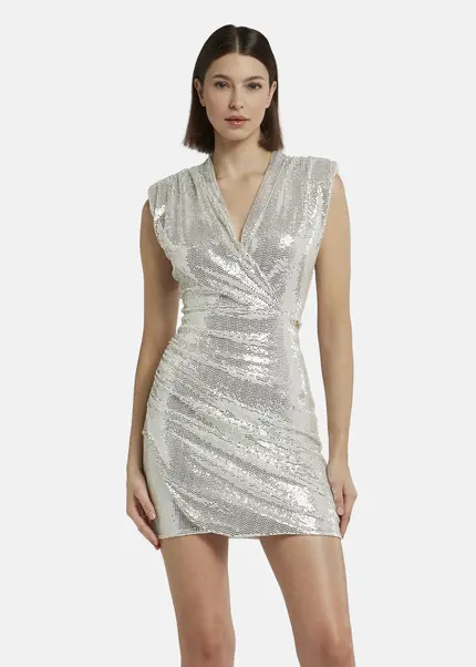 Nicowa Mini dress with shoulder pads - NOCIWA in Silverarticle number NC9A1400948E-088 Hotsell