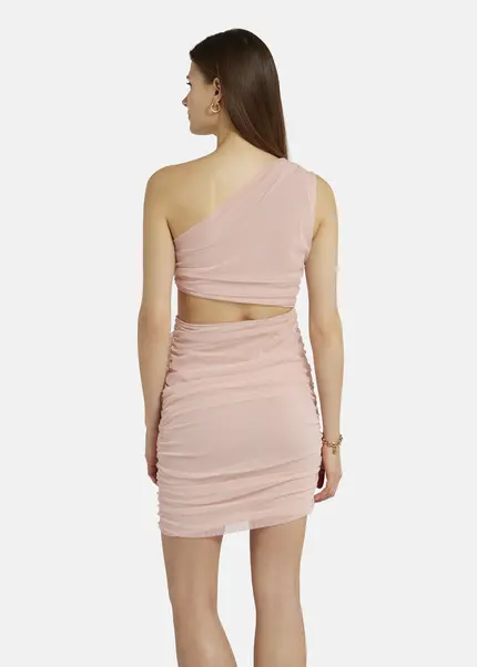 Nicowa Asymmetrical mini dress in mesh - AWITO in Rosaarticle number NC9A1401424E-137 Günstiger Verkauf