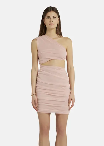 Nicowa Asymmetrical mini dress in mesh - AWITO in Rosaarticle number NC9A1401424E-137 Günstiger Verkauf