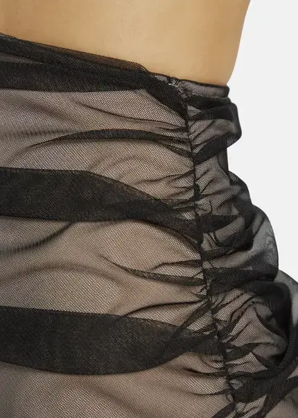 Nicowa Asymmetrical mesh dress - AWITO MAXI in Blackarticle number NC9A1401119E-002 Fabrikverkauf
