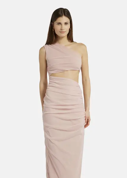 Nicowa Asymmetrical mesh dress - AWITO MAXI in Rosaarticle number NC9A1401224E-137 Meist gekauft