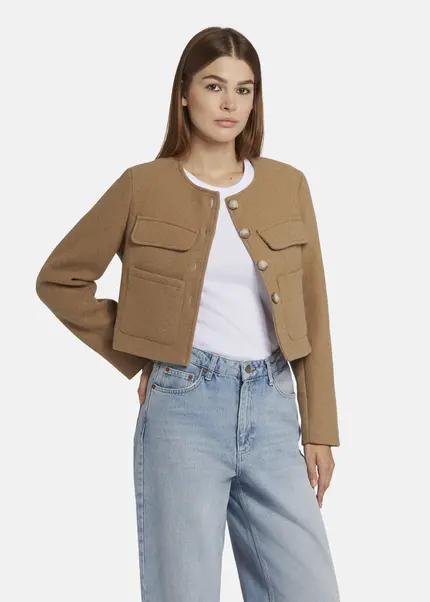 Nicowa Wool jacket with pockets - LANEVIA in BEIGEarticle number NC9A22803010E-138 Fabrik Onlineshop