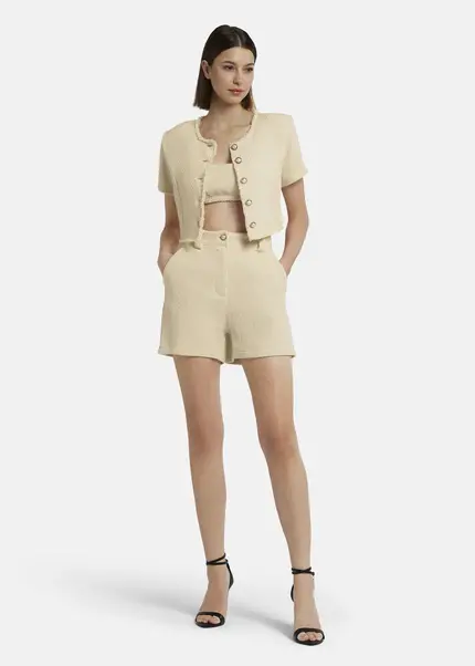 Nicowa Cropped Bouclé blazer - BIANCIWO in CREAMarticle number NC9A12605011E-072 Flash Sale