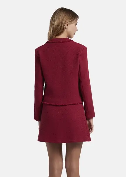 Nicowa Cropped blazer made of bouclé BAGIWO in dark berryarticle number NC8A22505034E-011 Weihnachtsangebot