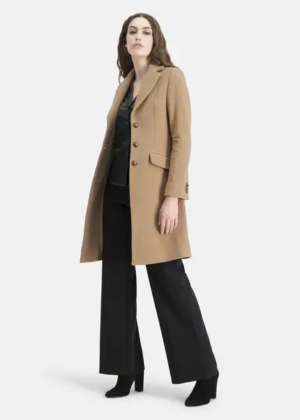 Nicowa Wool coat with faux flap pockets – KAMOWA in CAMELarticle number NC5A52004022E-101 Heißer Verkauf