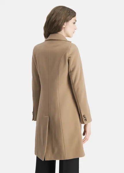 Nicowa Wool coat with faux flap pockets – KAMOWA in CAMELarticle number NC5A52004022E-101 Heißer Verkauf