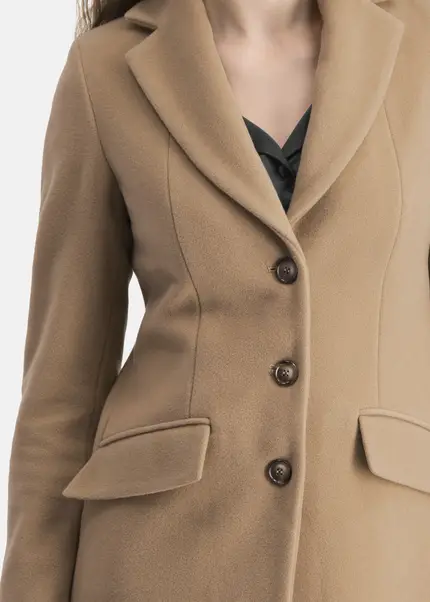 Nicowa Wool coat with faux flap pockets – KAMOWA in CAMELarticle number NC5A52004022E-101 Heißer Verkauf