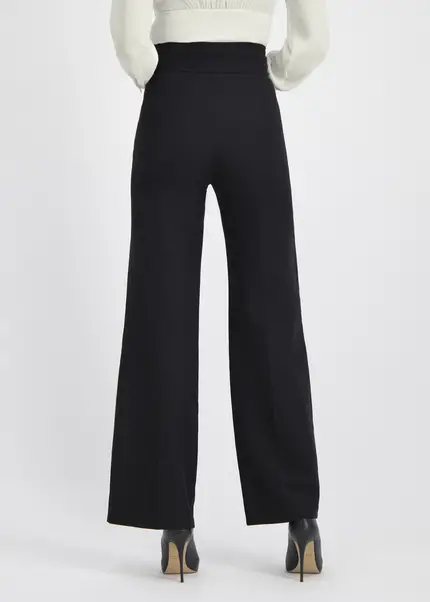 Nicowa Elegant COREANA high-waisted trousers with wide leg in BLACKarticle number NC3A02016029E-002 Neueste Mode