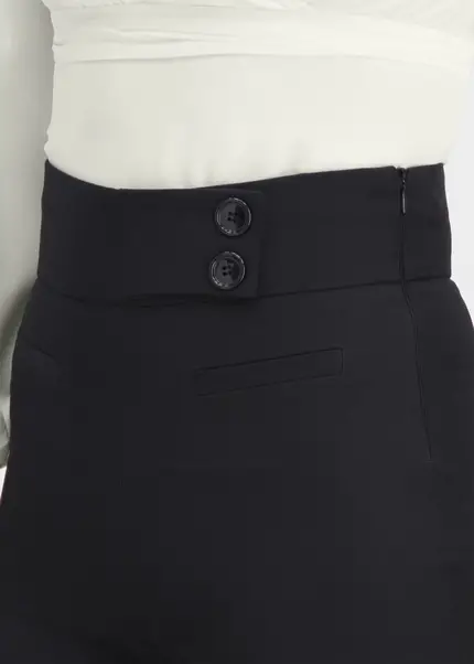 Nicowa Elegant COREANA high-waisted trousers with wide leg in BLACKarticle number NC3A02016029E-002 Neueste Mode