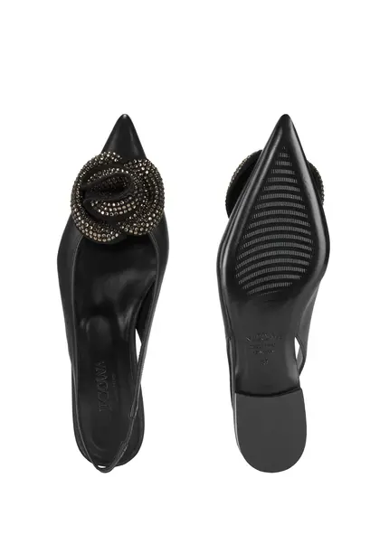 Nicowa Flower-adorned slingback ballerinas FLORWIA in BLACKarticle number NC9A12703019E-002 Online Outlet